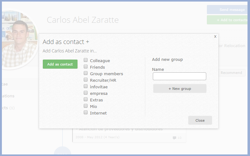 UI/UX - infovitae new contact