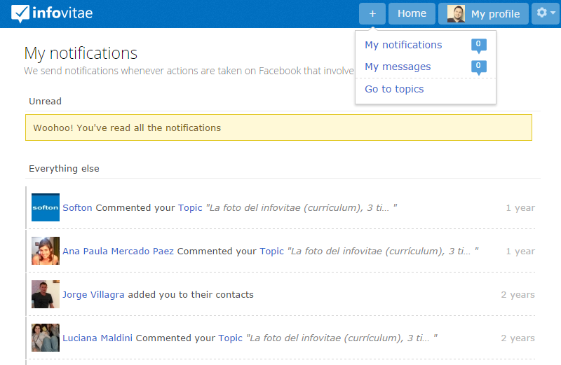 UI/UX - infovitae notifications